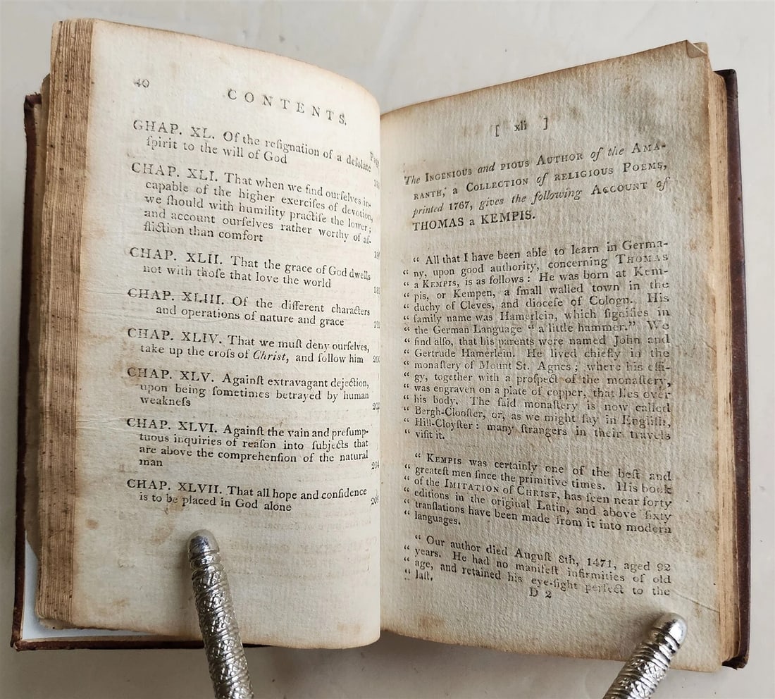 1803 IMITATION of CHRIST by THOMAS KEMPIS antique STANFORD NY AMERICANA - 5