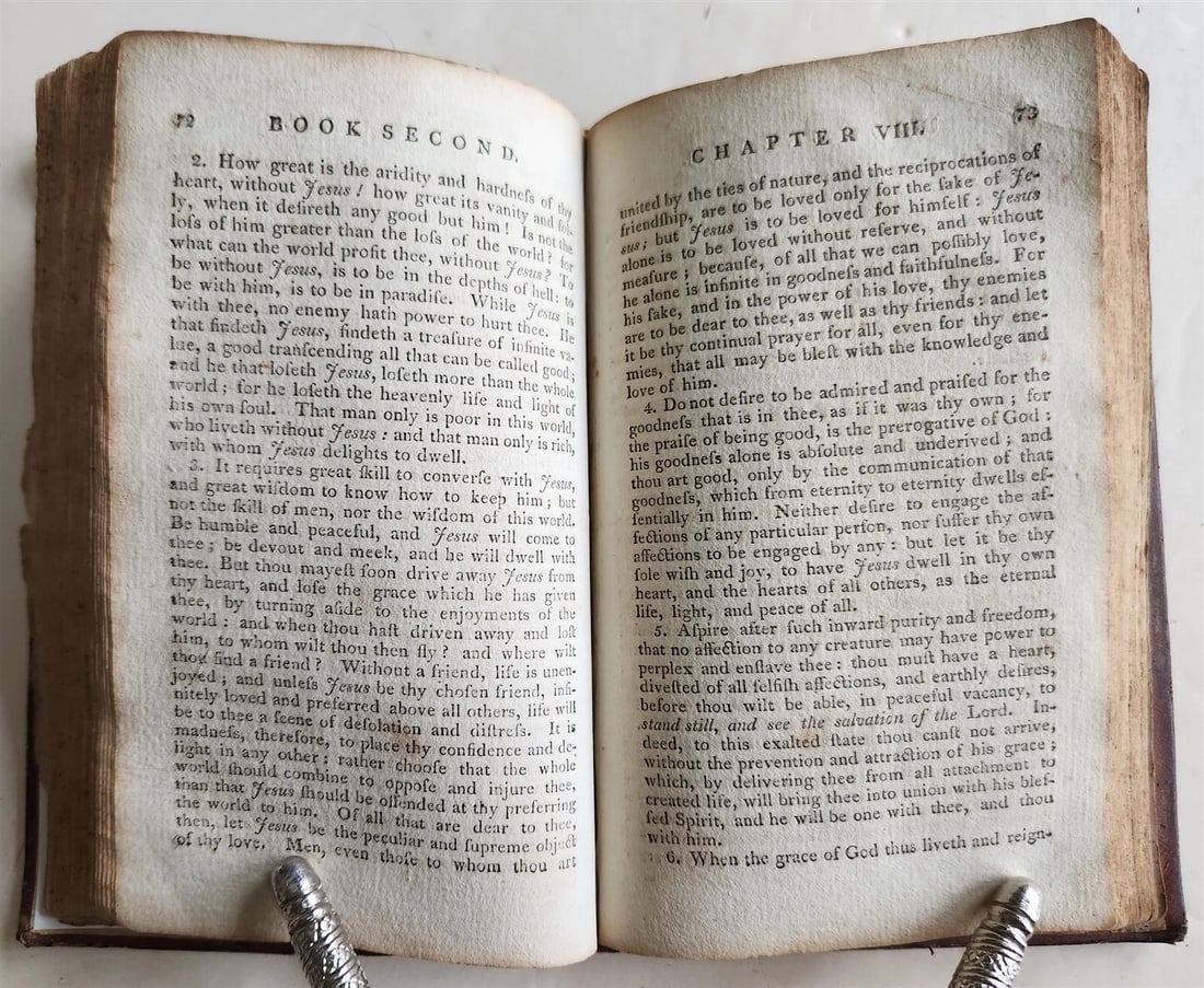 1803 IMITATION of CHRIST by THOMAS KEMPIS antique STANFORD NY AMERICANA - 6