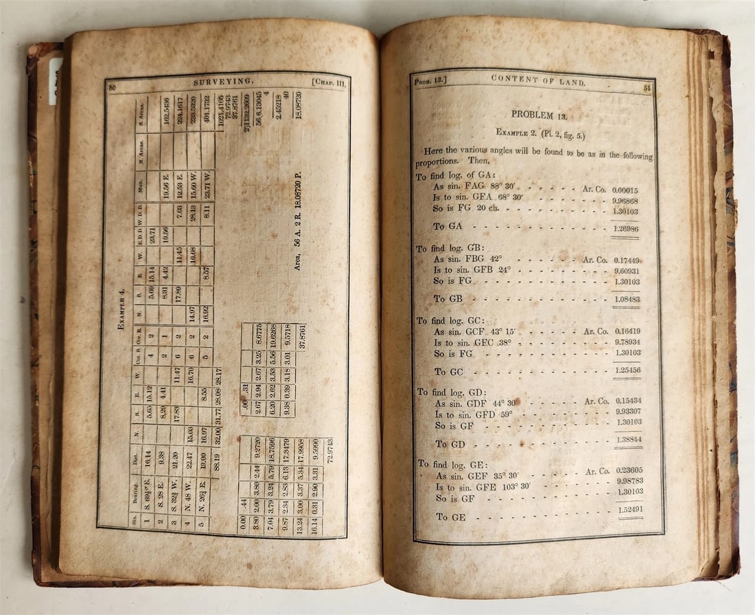 1837 COMPLETE KEY to GUMMERE'S SURVEYING by SAMUEL ALSOP antique PHILADELPHIA - 6