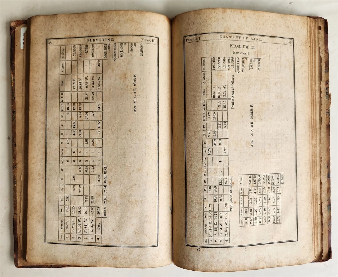 1837 COMPLETE KEY to GUMMERE'S SURVEYING by SAMUEL ALSOP antique PHILADELPHIA - 7