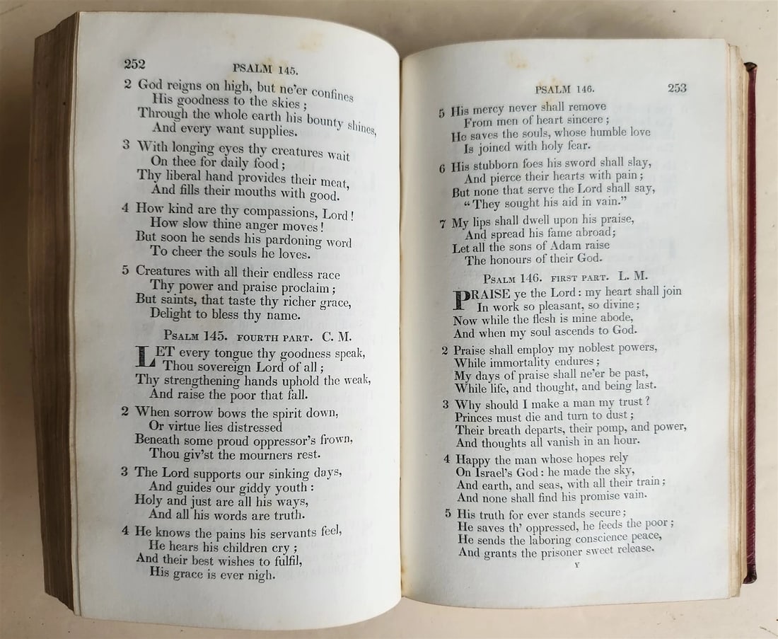 1843 PSALMS & HYMNS in PREBYTERIAN CHURCH in USA antique PHILADELPHIA - 6