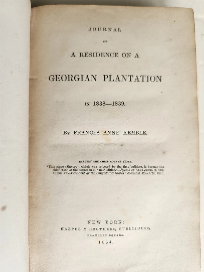 1864 JOURNAL of RESIDENCE on GEORGIAN PLANTATION antique CIVIL WAR ERA F.KEMBLE (1 of 7)