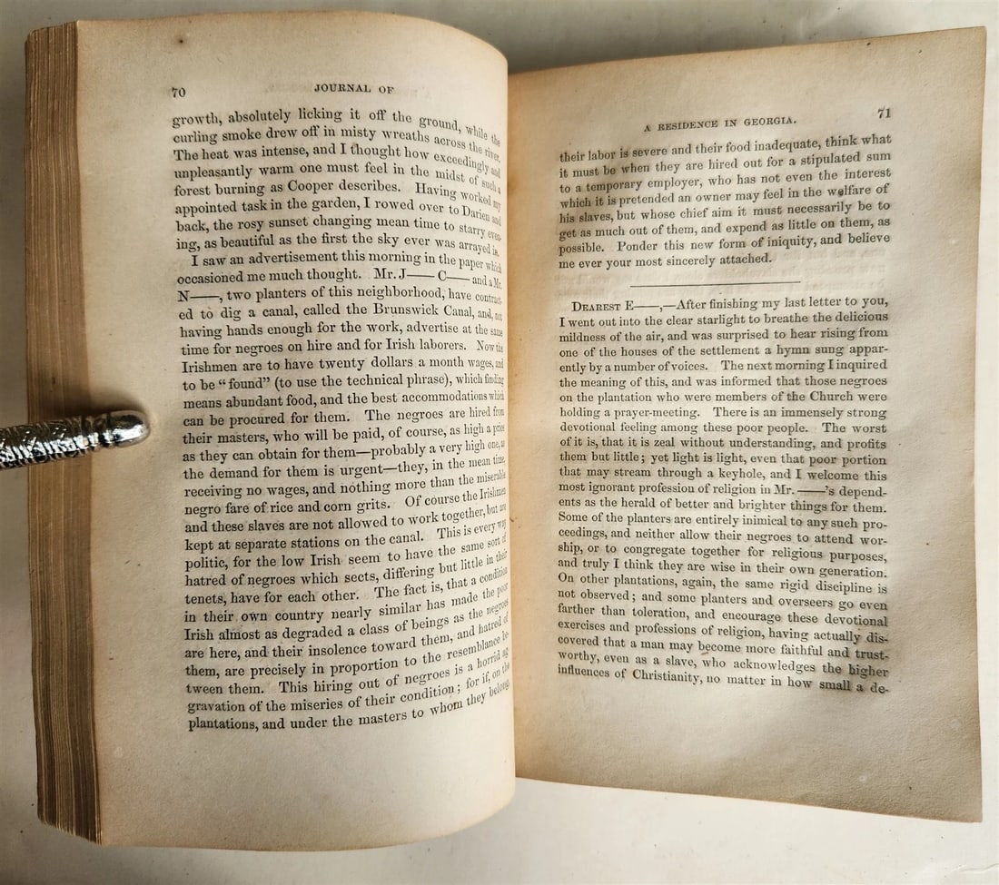 1864 JOURNAL of RESIDENCE on GEORGIAN PLANTATION antique CIVIL WAR ERA F.KEMBLE - 6