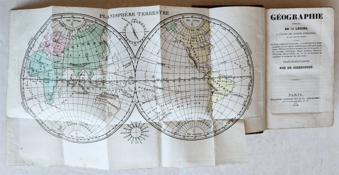 1828 GEORGAPHY in FRENCH antique ILLUSTRATED w/ 8 MAPS (1 of 11)