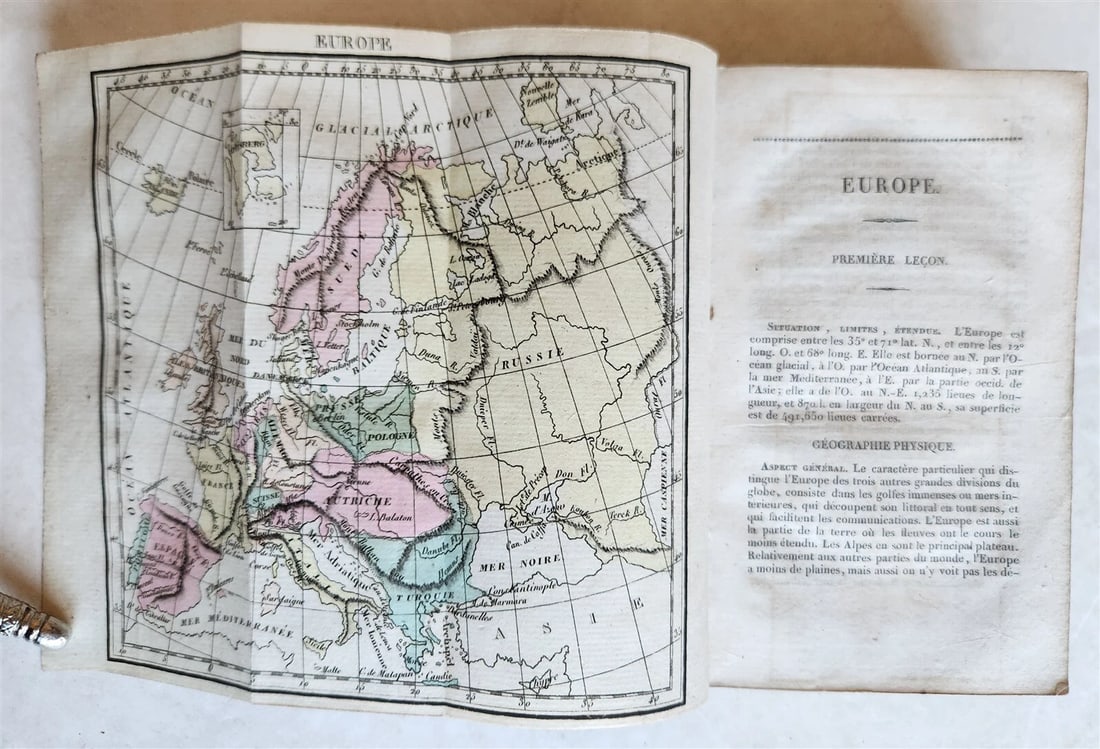 1828 GEORGAPHY in FRENCH antique ILLUSTRATED w/ 8 MAPS - 6