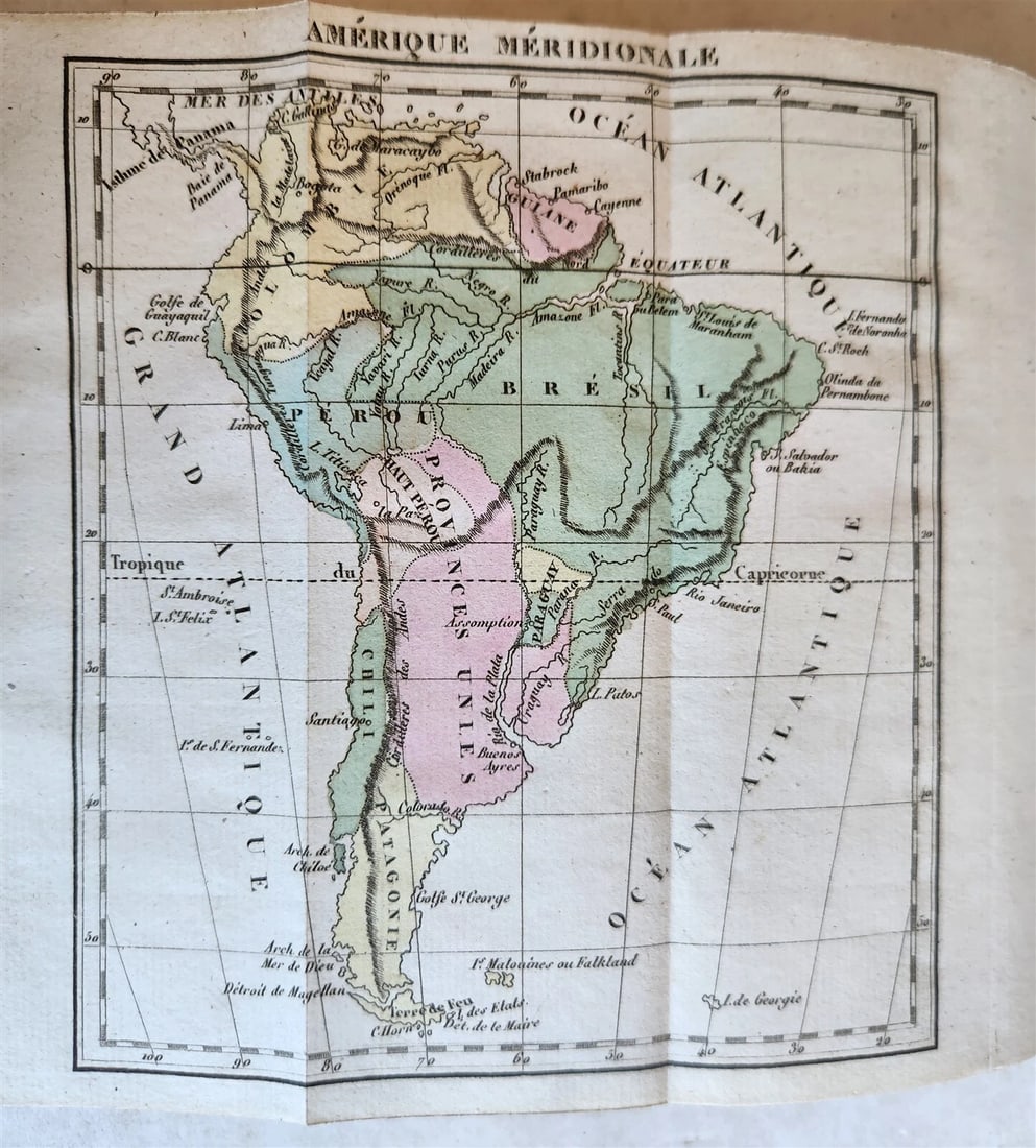 1828 GEORGAPHY in FRENCH antique ILLUSTRATED w/ 8 MAPS - 9