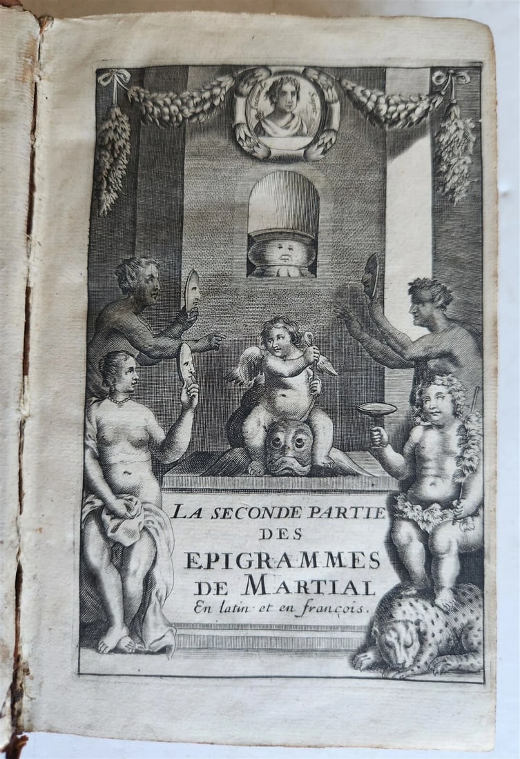 1655 MARTIALIS EPIGRAMMES 2 VOLUMES antique in FRENCH & LATIN - 2