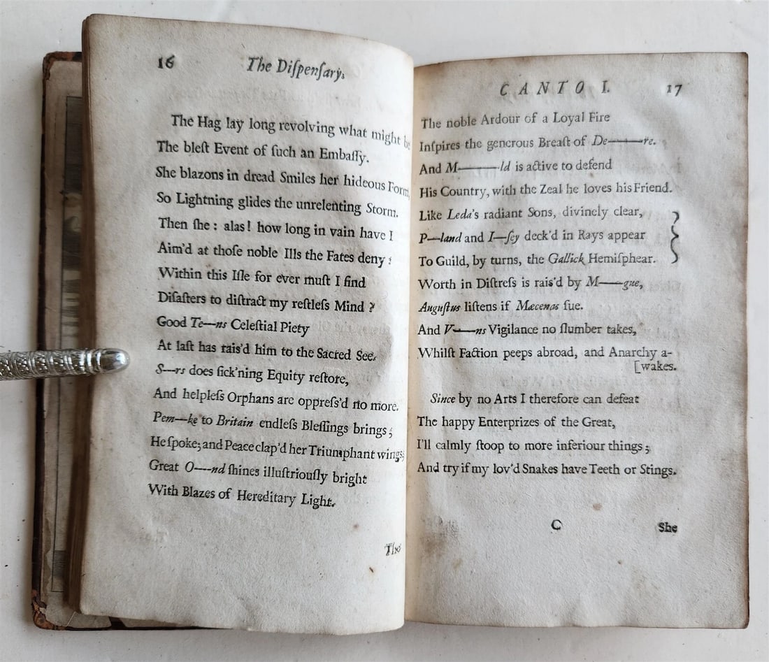 1699 THE DISPENSARY a POEM by SAMUEL GARTH antique in ENGLISH - 4
