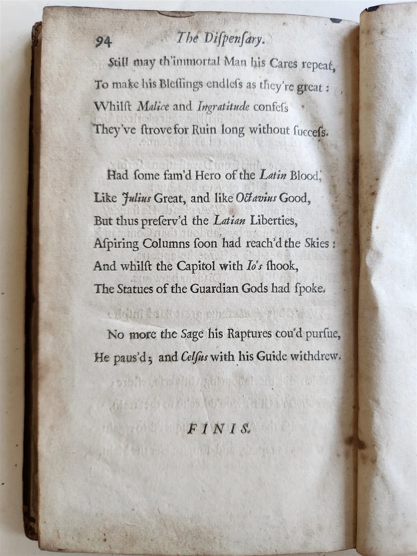 1699 THE DISPENSARY a POEM by SAMUEL GARTH antique in ENGLISH - 7