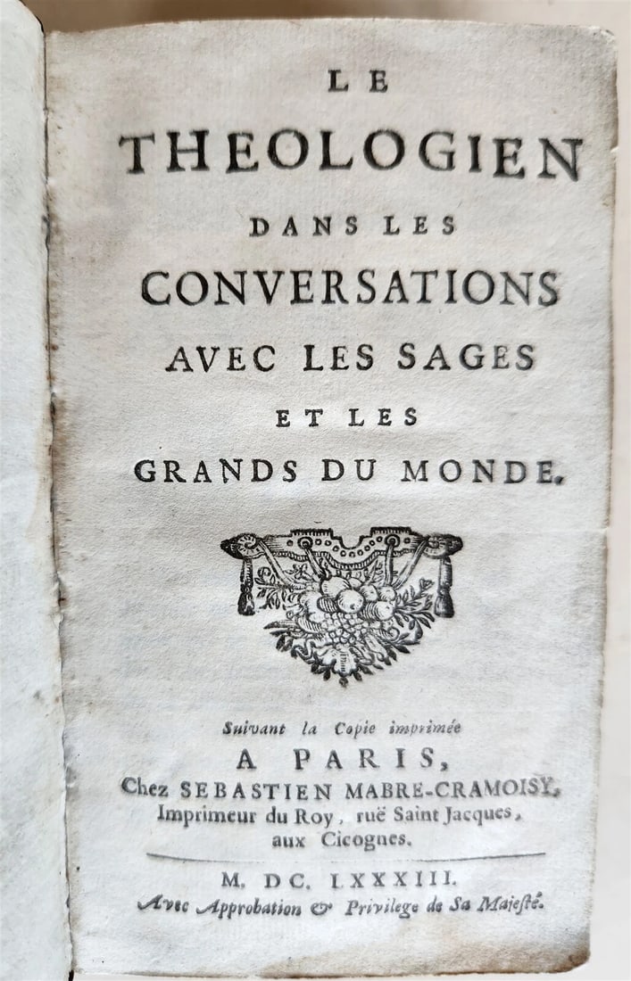 1683 THEOLOGICAL CONVERSATIONS w/ WISE MEN of the WORLD antique in FRENCH - 2