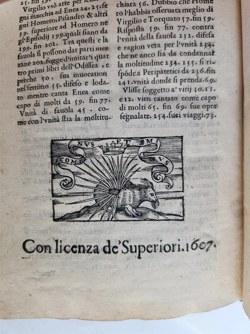 1607 COMPARATIONE DI HOMERO VIRGILIO e TORQUATO by PAOLO BENI antique - 5