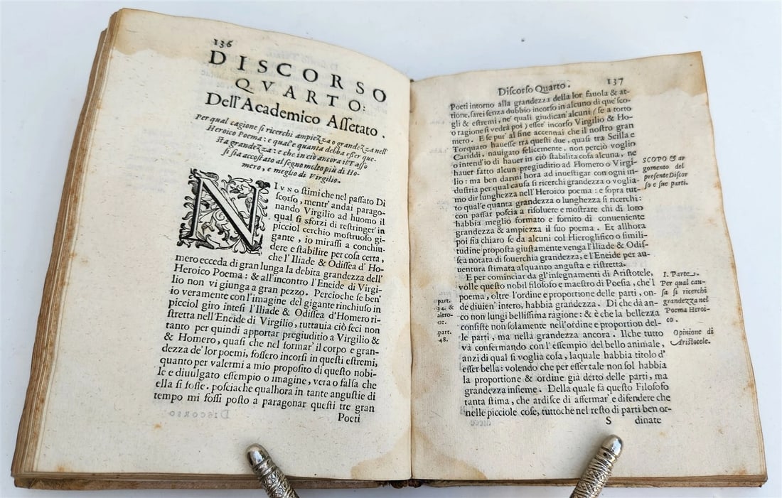 1607 COMPARATIONE DI HOMERO VIRGILIO e TORQUATO by PAOLO BENI antique - 6