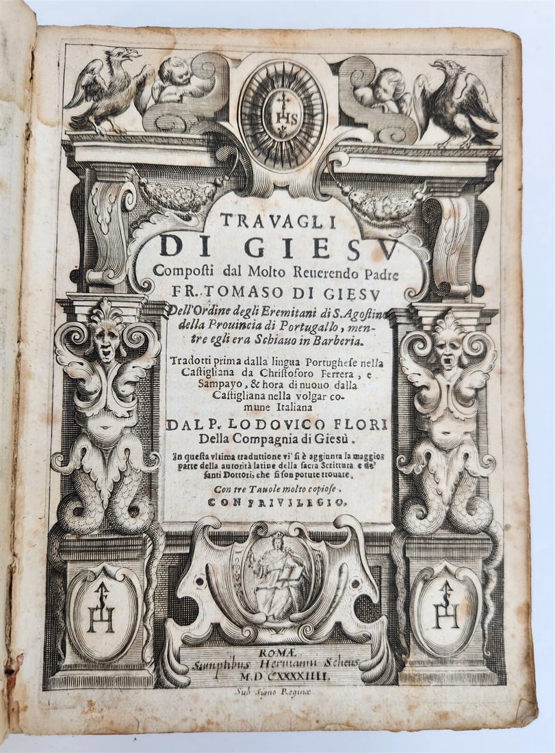 1644 TRAVAGLI DI GIESU by Fr. Tomaso di Gesu antique Travails of Jesus VELLUM (1 of 12)