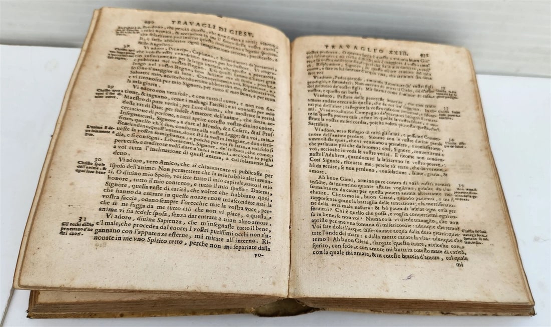 1644 TRAVAGLI DI GIESU by Fr. Tomaso di Gesu antique Travails of Jesus VELLUM - 8