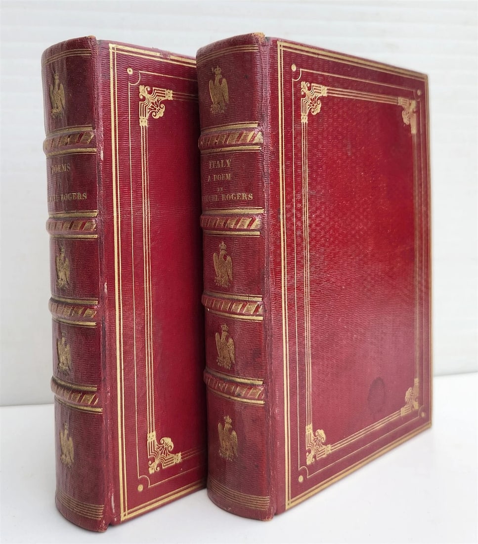1834 POEMS of SAMUEL ROGERS antique 2 VOLS DECORATIVE BINDING poetry ILLUSTRATED (1 of 14)