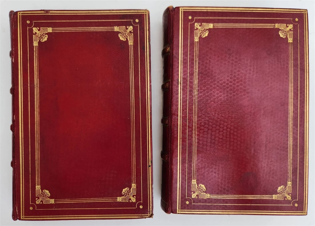 1834 POEMS of SAMUEL ROGERS antique 2 VOLS DECORATIVE BINDING poetry ILLUSTRATED - 3