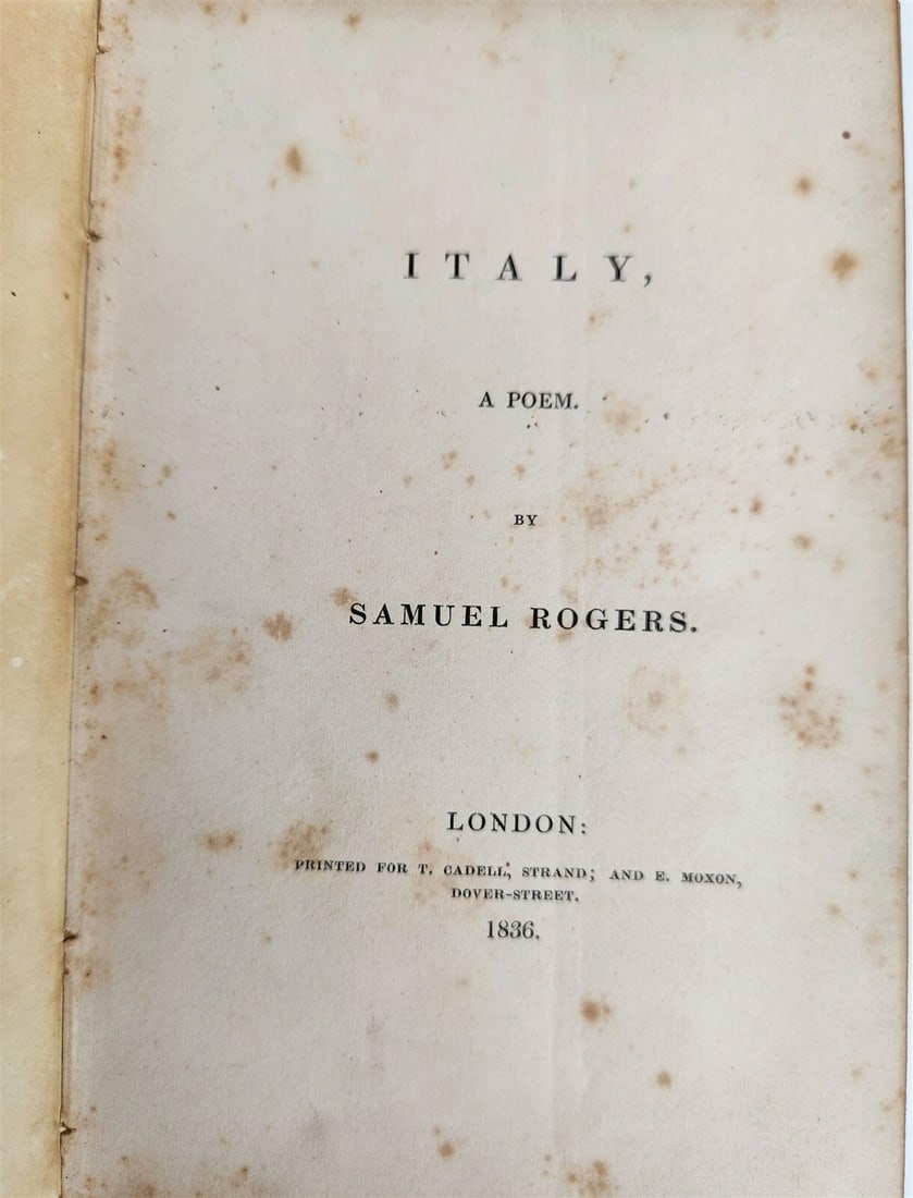 1834 POEMS of SAMUEL ROGERS antique 2 VOLS DECORATIVE BINDING poetry ILLUSTRATED - 5