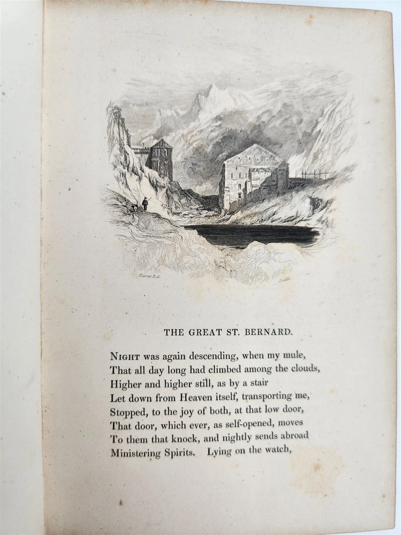 1834 POEMS of SAMUEL ROGERS antique 2 VOLS DECORATIVE BINDING poetry ILLUSTRATED - 8