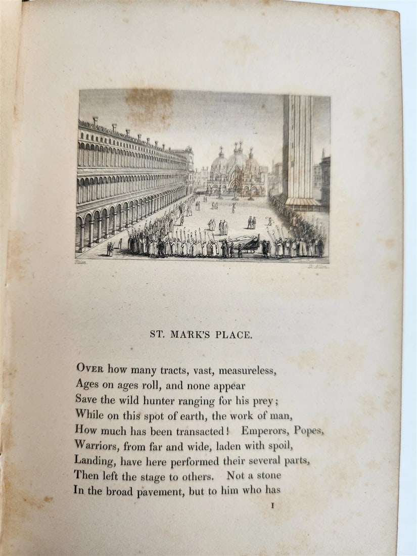 1834 POEMS of SAMUEL ROGERS antique 2 VOLS DECORATIVE BINDING poetry ILLUSTRATED - 9