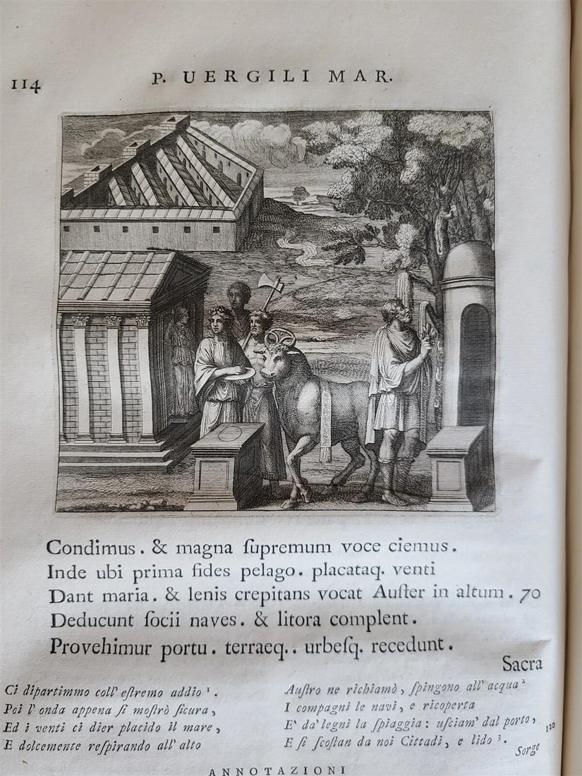 1764 VIRGIL ROMAN POETRY ILLUSTRATED 2 FOLIOS antique Bucolica Georgica antique - 12
