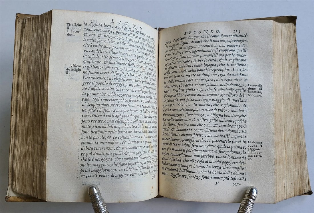 1590 LA CIVIL CONVERSATIONE DEL SIGNOR STEFANO GUAZZO antique VELLUM 16th CENT. - 9