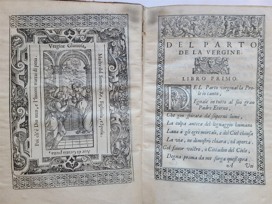 1588 DEL PARTO DELLA VERGINE DEL SANAZARO antique 16th CENT. POETRY illustrated - 3