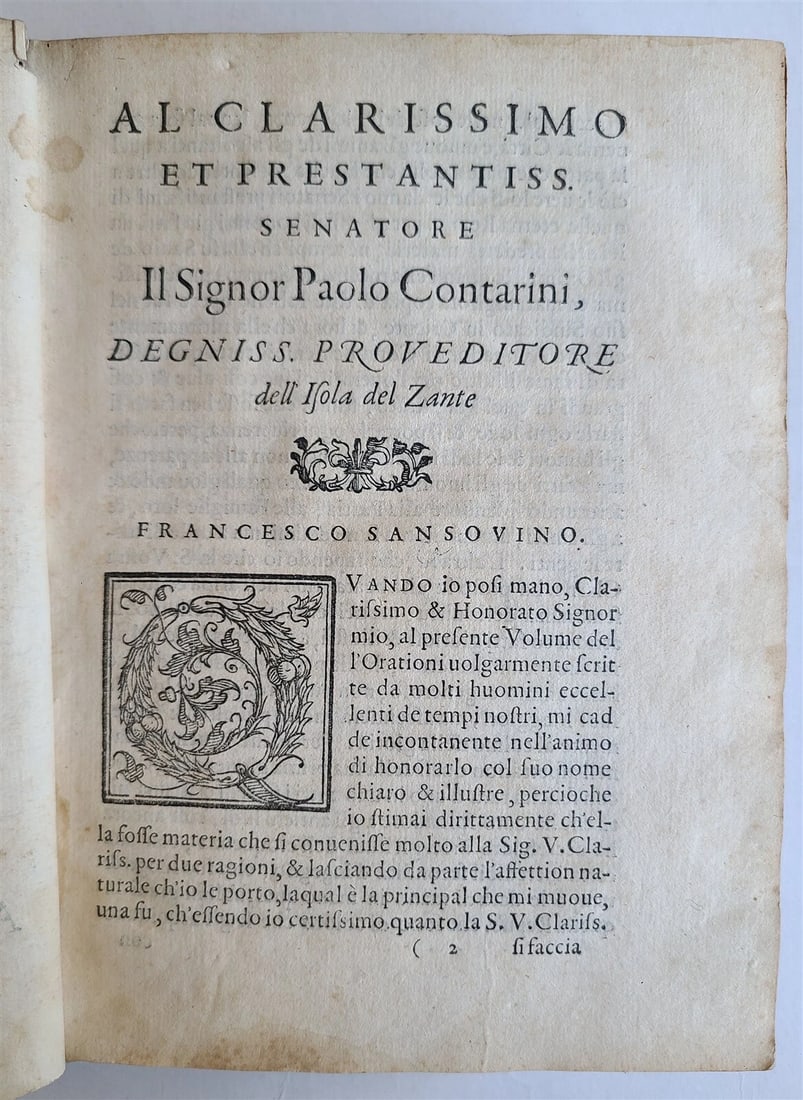 1569 ORATIONS by MANY ILLUSTRIOUS MEN - FRANCESCO SANSOVINO antique VELLUM - 3
