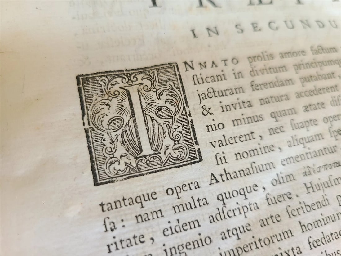 1777 ATHANASIUS of ALEXANDRIA 2 VOLUMES PIGKIN BOUND FOLIO antique w/ MAP - 14