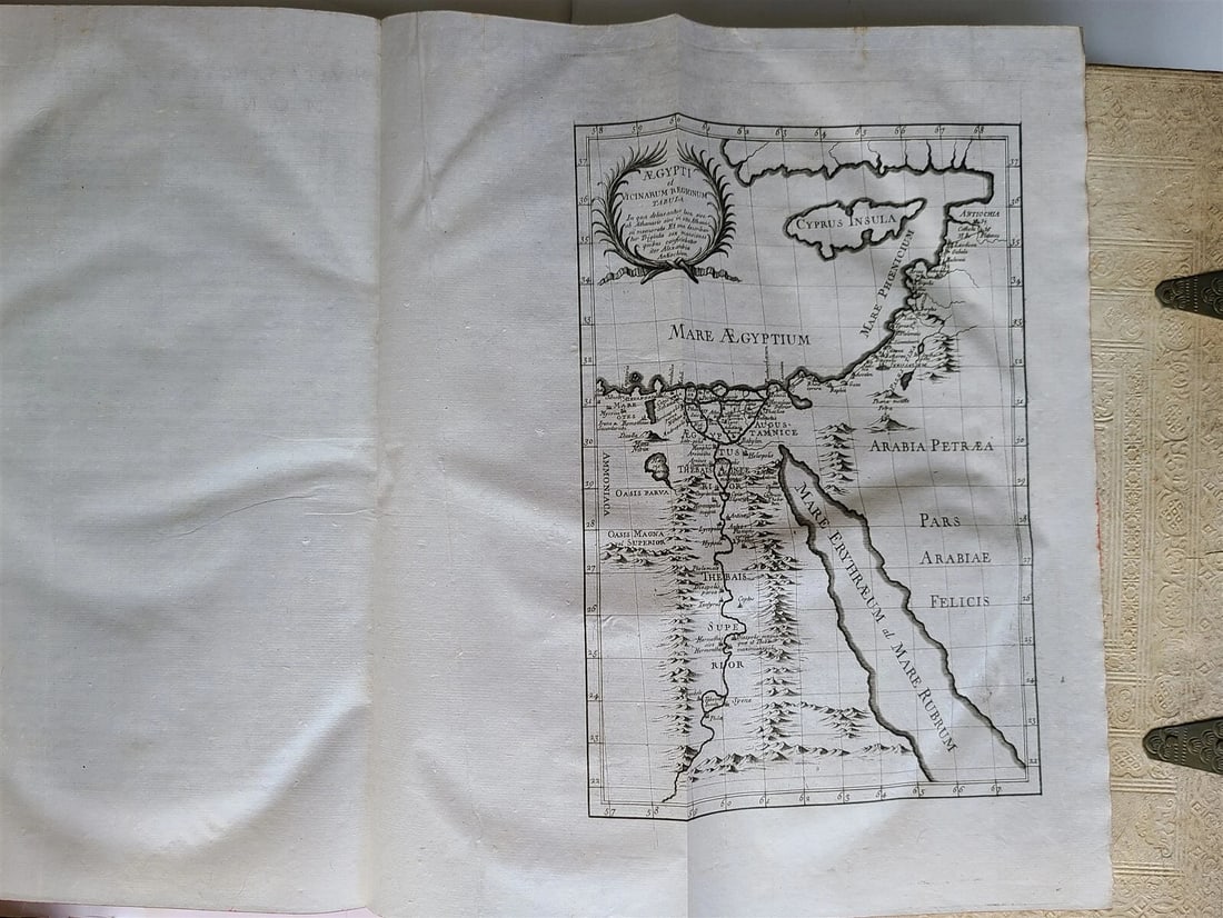 1777 ATHANASIUS of ALEXANDRIA 2 VOLUMES PIGKIN BOUND FOLIO antique w/ MAP - 4