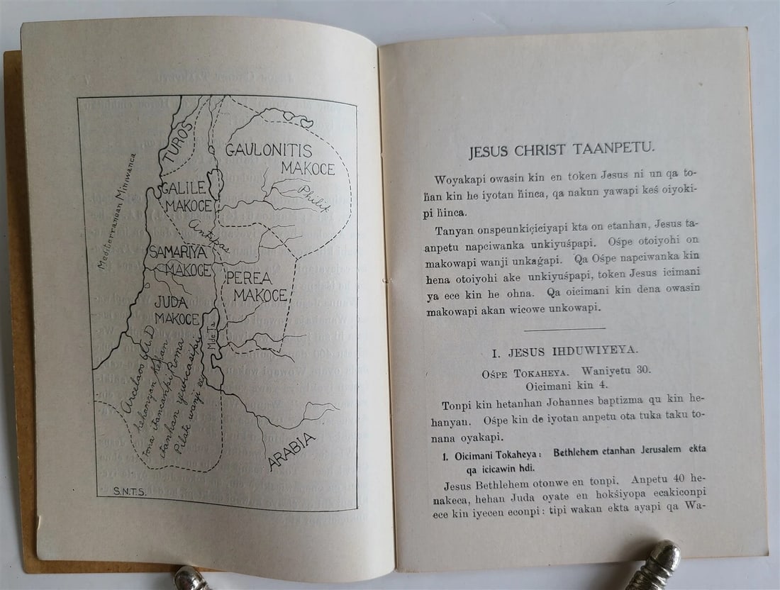 1909 DAKOTA INDIAN LANGUAGE LIFE OF CHRIST antique AMERICANA ILLUSTRATED w/ MAPS - 8