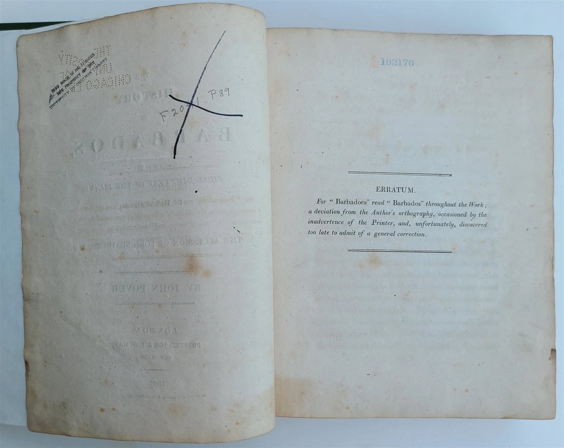 1808 HISTORY of BARBADOS from 1605 to 1801 by John POYER antique RARE - 3