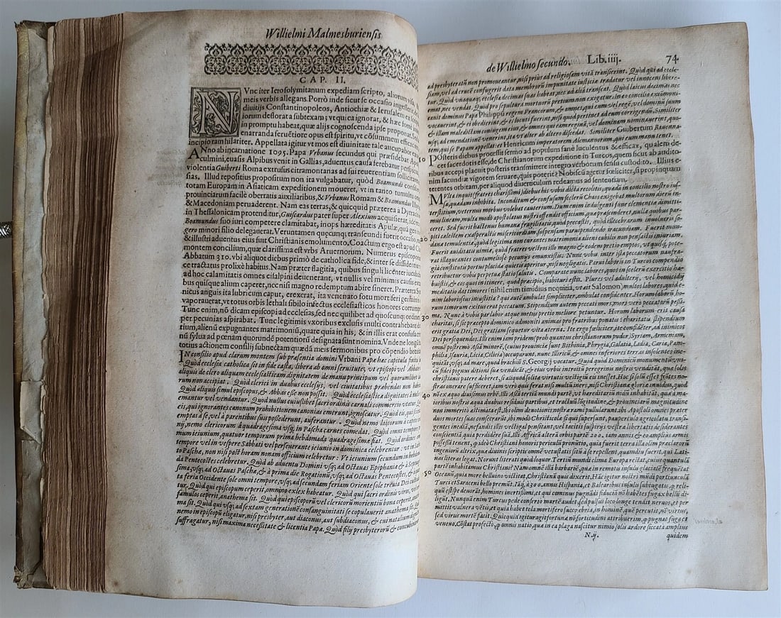 1596 ENGLISH CHRONICLES H. SAVILE antique Rerum Anglicarum Scriptores VELLUM - 11