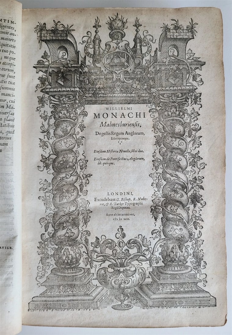 1596 ENGLISH CHRONICLES H. SAVILE antique Rerum Anglicarum Scriptores VELLUM - 4