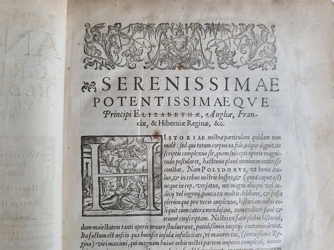 1596 ENGLISH CHRONICLES H. SAVILE antique Rerum Anglicarum Scriptores VELLUM - 9