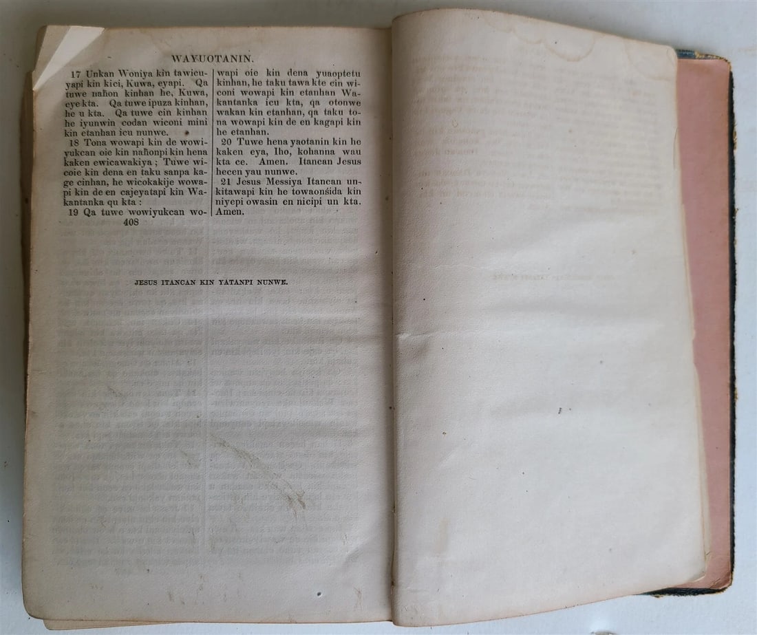 1871 BIBLE in DAKOTA INDIAN LANGUAGE NEW TESTAMENT antique AMERICANA rare - 13