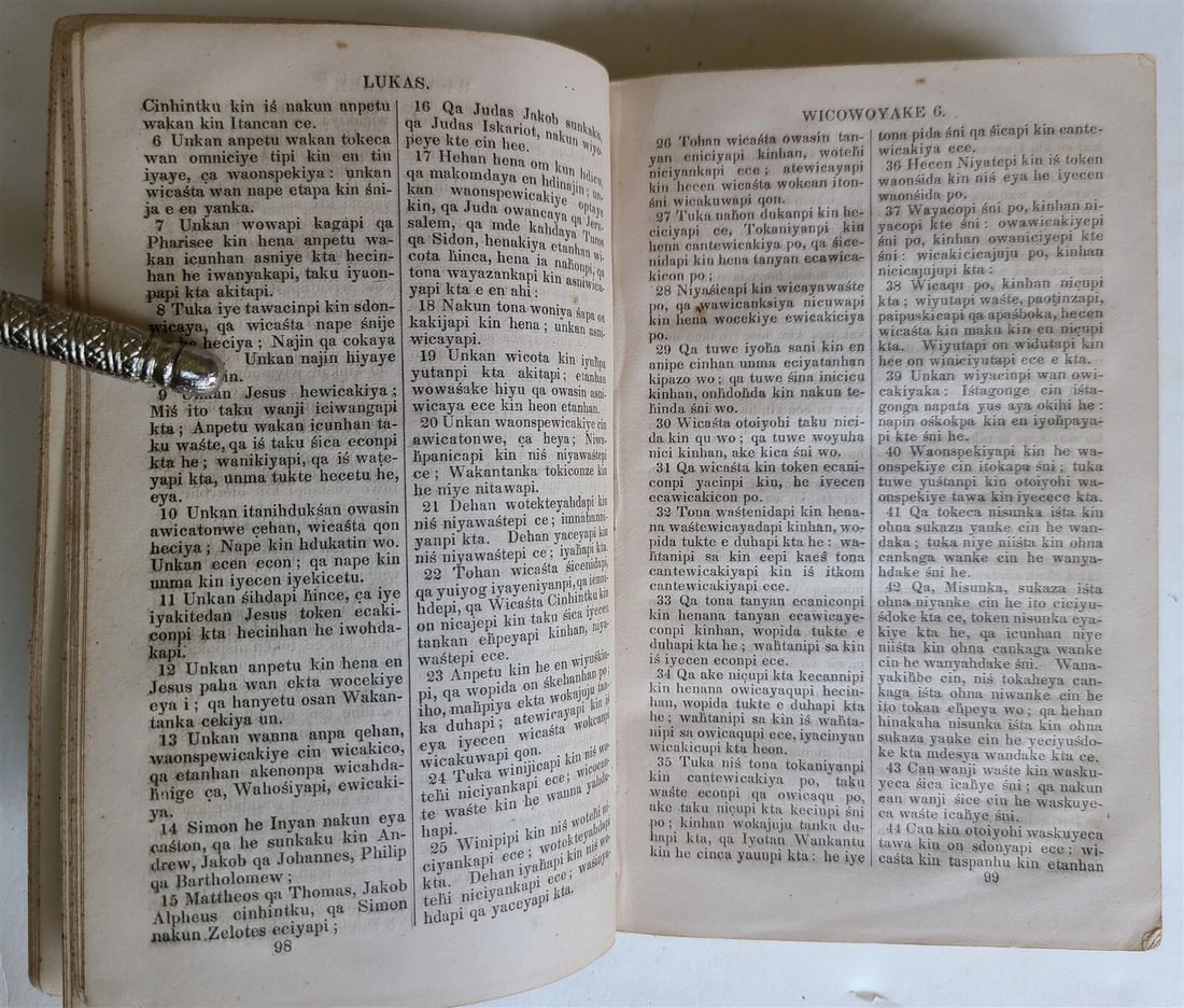 1871 BIBLE in DAKOTA INDIAN LANGUAGE NEW TESTAMENT antique AMERICANA rare - 7