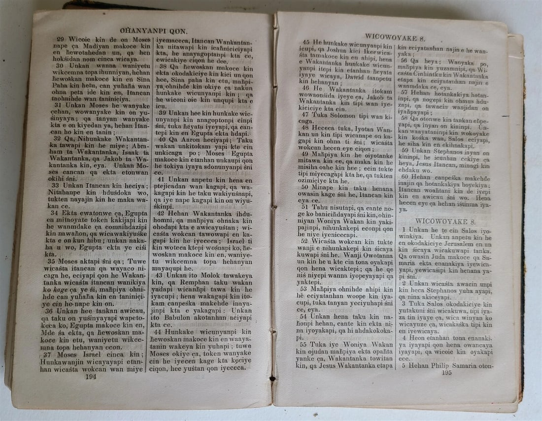 1871 BIBLE in DAKOTA INDIAN LANGUAGE NEW TESTAMENT antique AMERICANA rare - 9