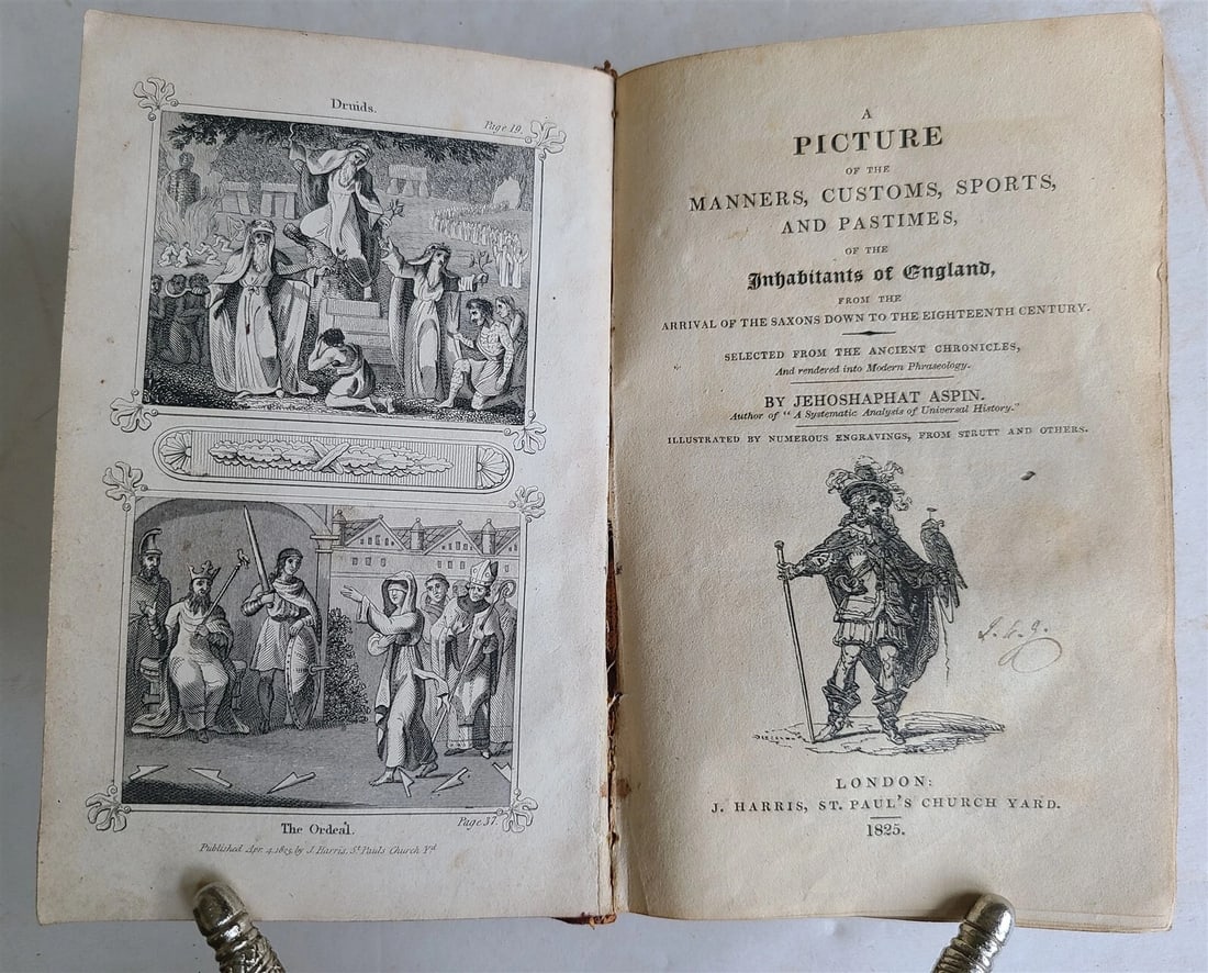 1825 PICTURE of MANNERS CUSTOMS SPORTS & PASTIMES of ENGLAND antique illustrated - 3