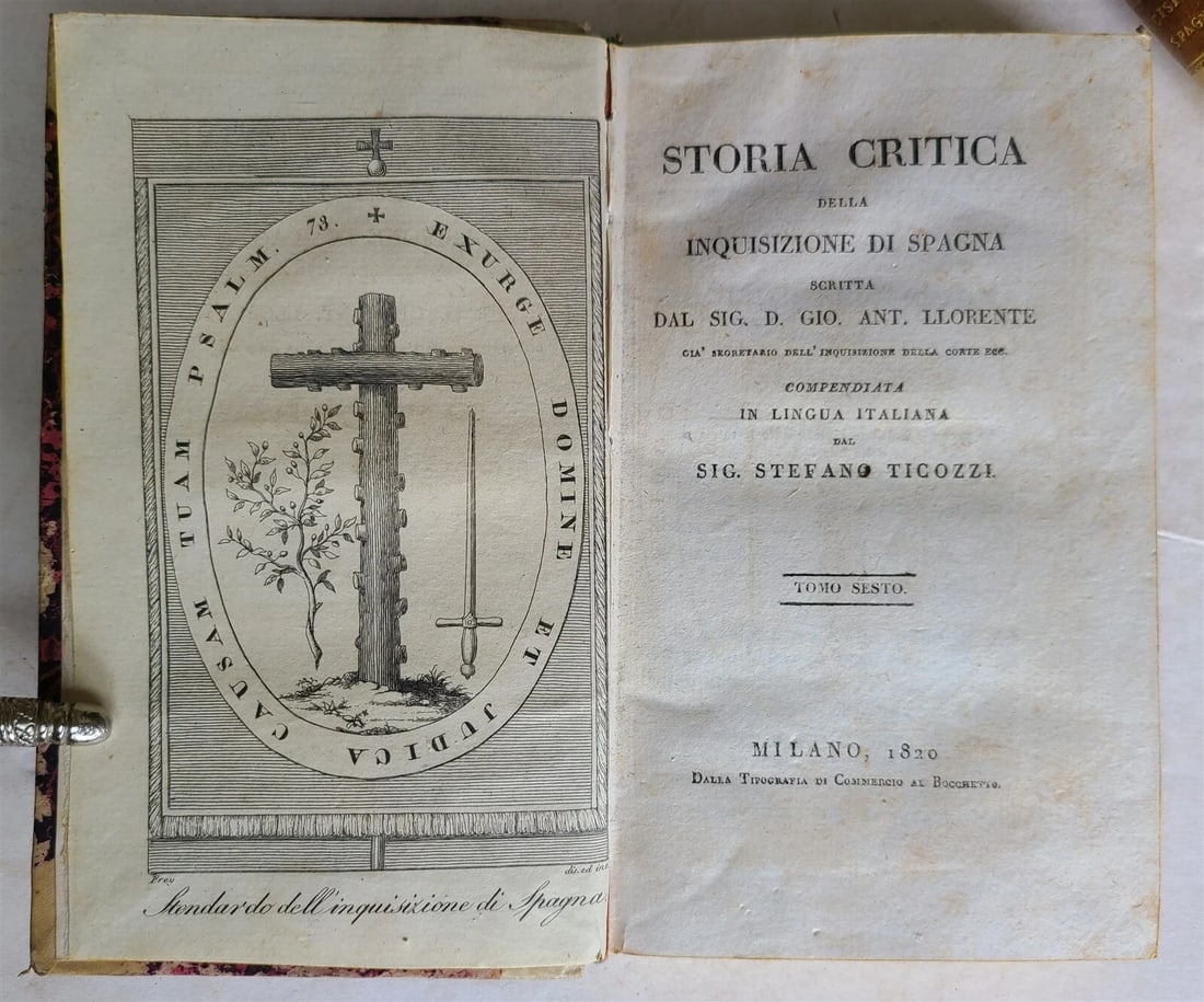 1820 HISTORY of SPANISH INQUISITION in ITALIAN 6 VOLUMES antique ILLUSTRATED - 10