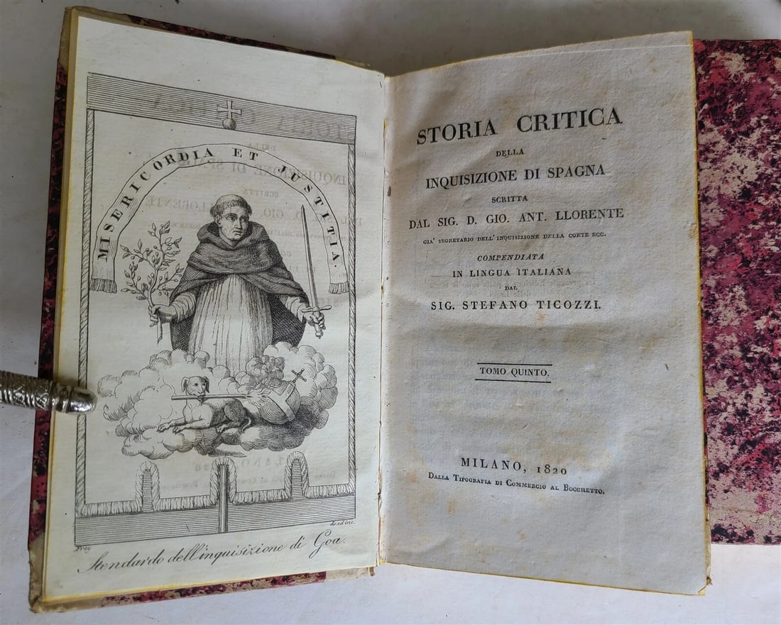 1820 HISTORY of SPANISH INQUISITION in ITALIAN 6 VOLUMES antique ILLUSTRATED - 11