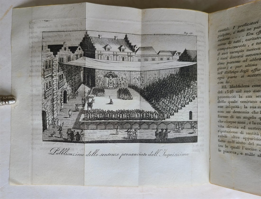 1820 HISTORY of SPANISH INQUISITION in ITALIAN 6 VOLUMES antique ILLUSTRATED - 14