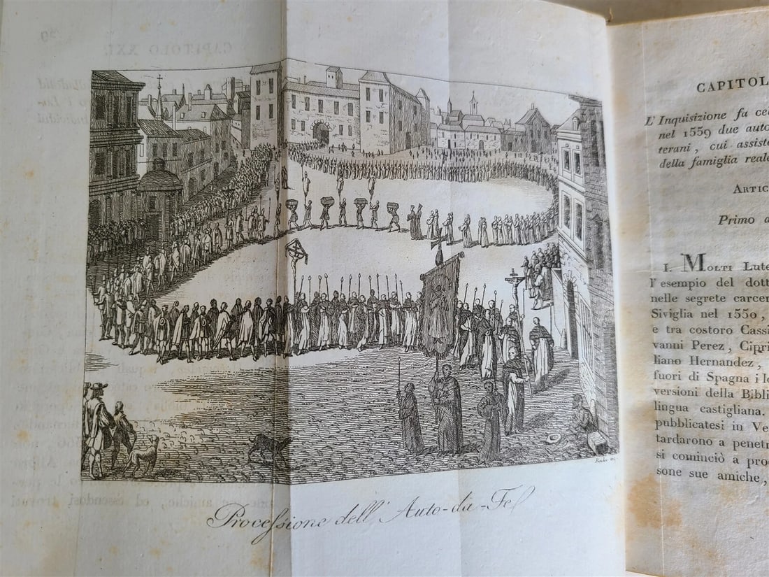 1820 HISTORY of SPANISH INQUISITION in ITALIAN 6 VOLUMES antique ILLUSTRATED - 6