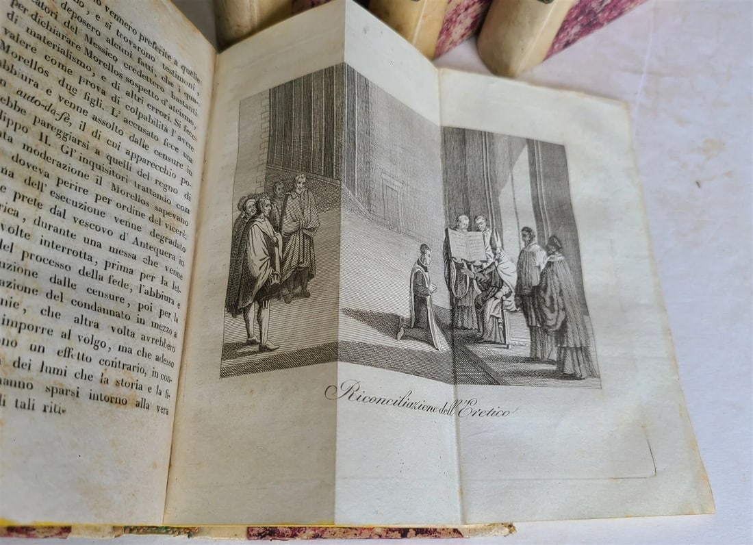 1820 HISTORY of SPANISH INQUISITION in ITALIAN 6 VOLUMES antique ILLUSTRATED - 7