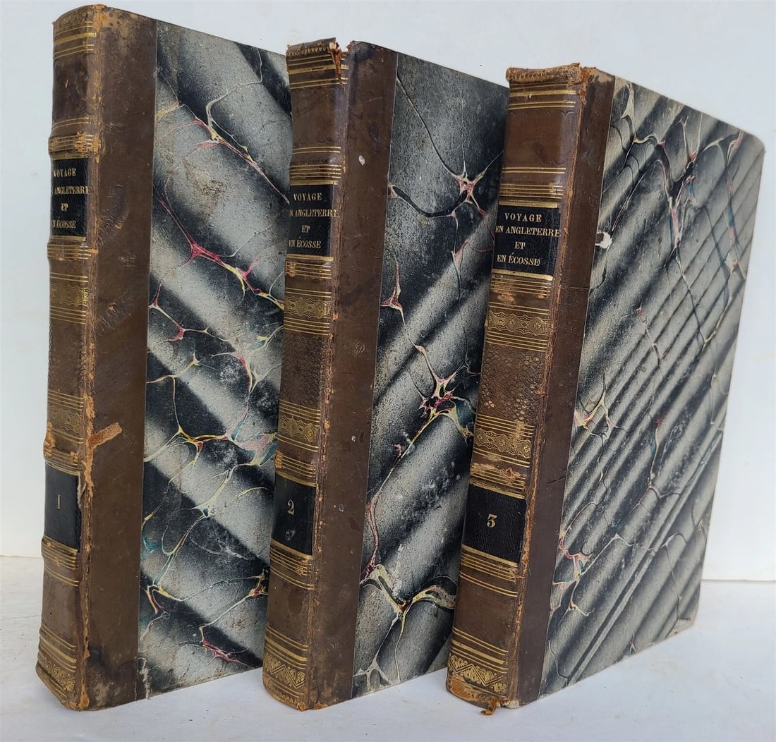 1825 HISTORICAL & LITERARY TRIP TO ENGLAND & SCOTLAND 3 VOLS antique ILLUSTRATED (1 of 13)
