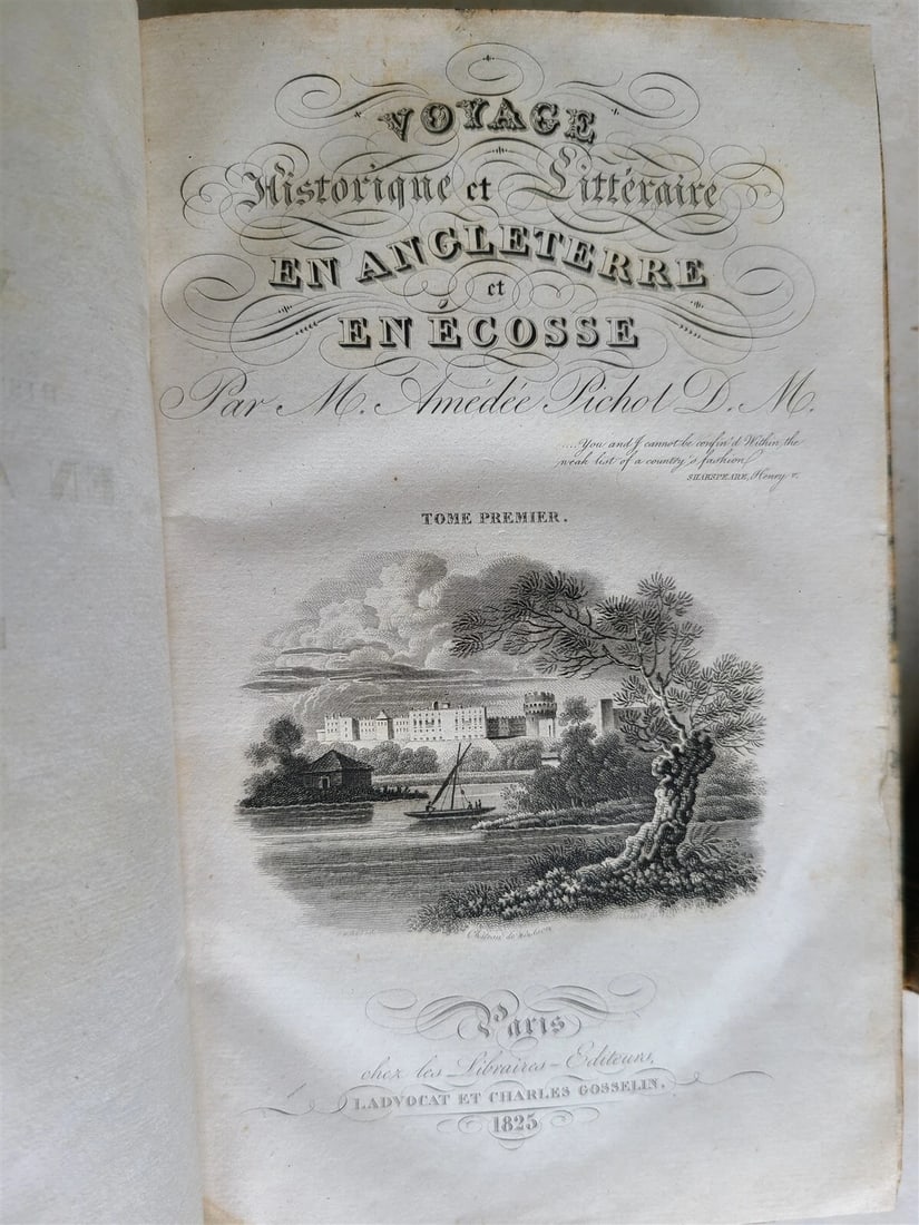 1825 HISTORICAL & LITERARY TRIP TO ENGLAND & SCOTLAND 3 VOLS antique ILLUSTRATED - 2