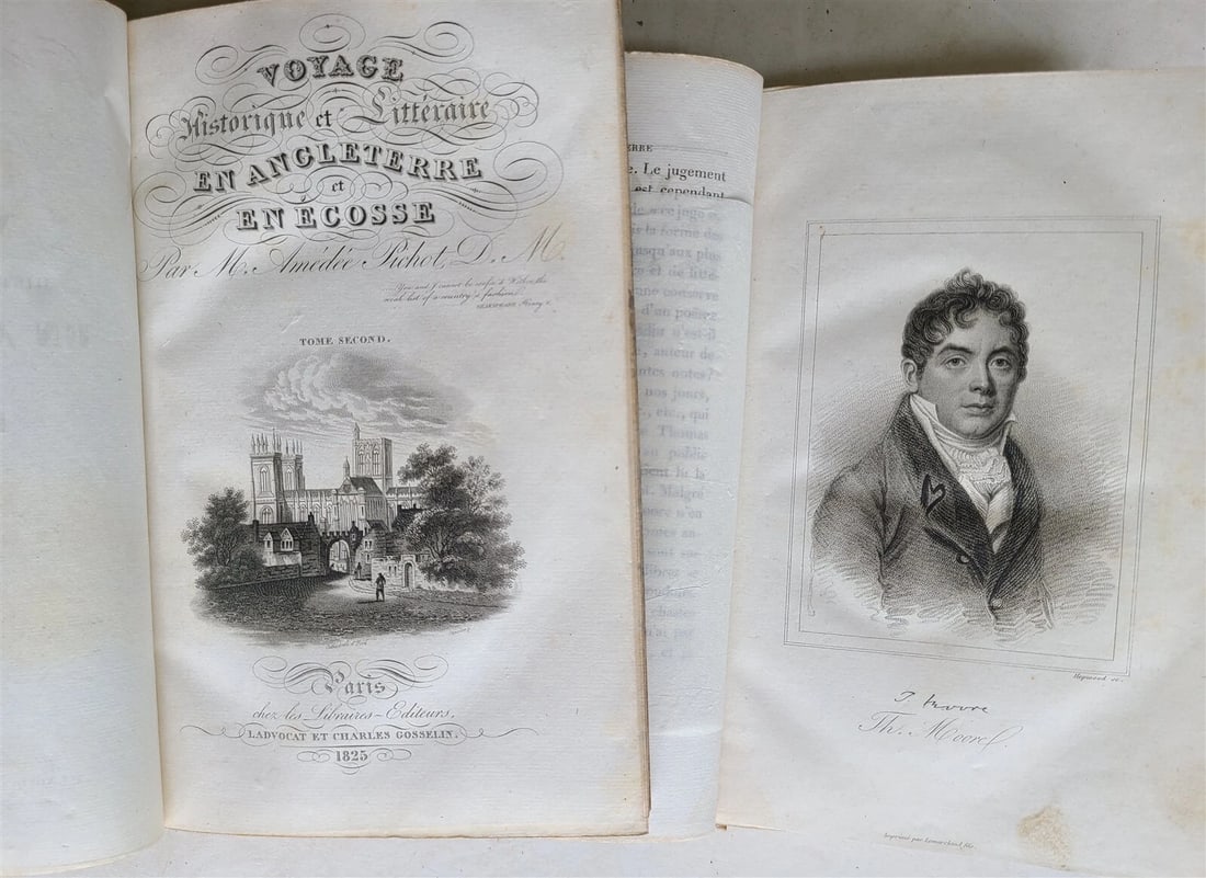 1825 HISTORICAL & LITERARY TRIP TO ENGLAND & SCOTLAND 3 VOLS antique ILLUSTRATED - 7