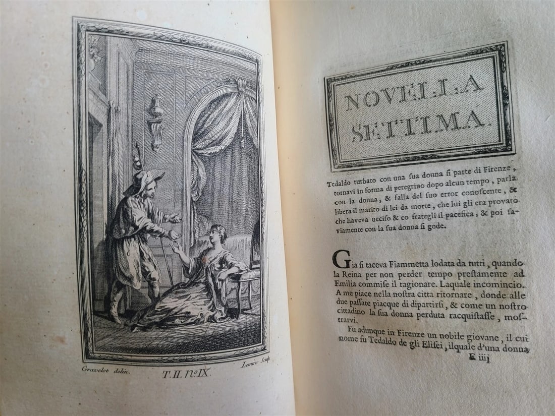 1757 IL DECAMERON by Giovanni BOCCACCIO antique 5 VOLUMES ILLUSTRATED 110 plates - 12