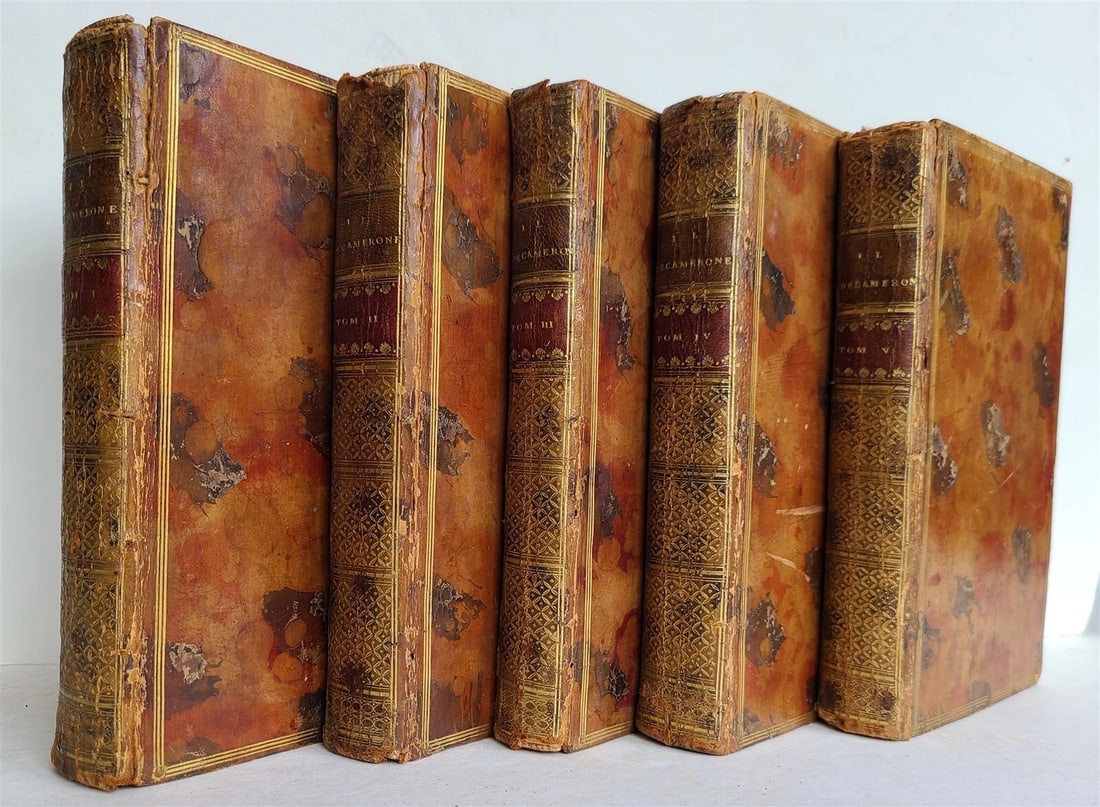 1757 IL DECAMERON by Giovanni BOCCACCIO antique 5 VOLUMES ILLUSTRATED 110 plates - 2