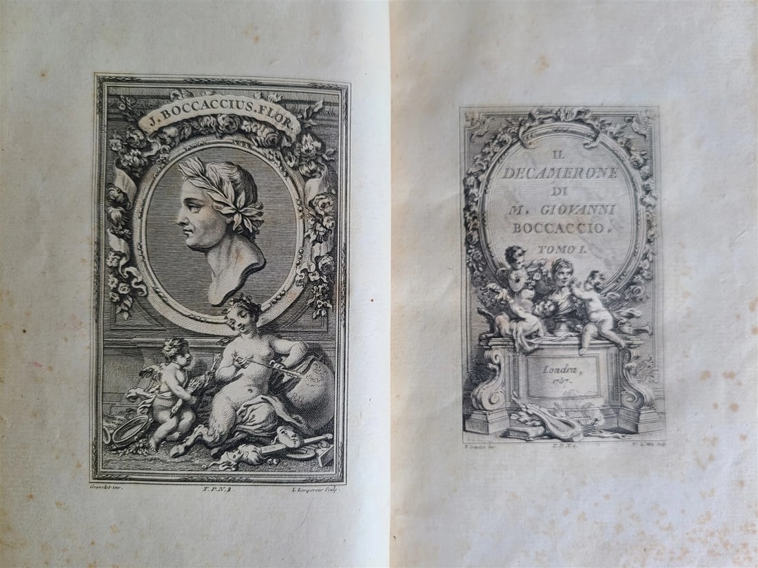 1757 IL DECAMERON by Giovanni BOCCACCIO antique 5 VOLUMES ILLUSTRATED 110 plates - 3