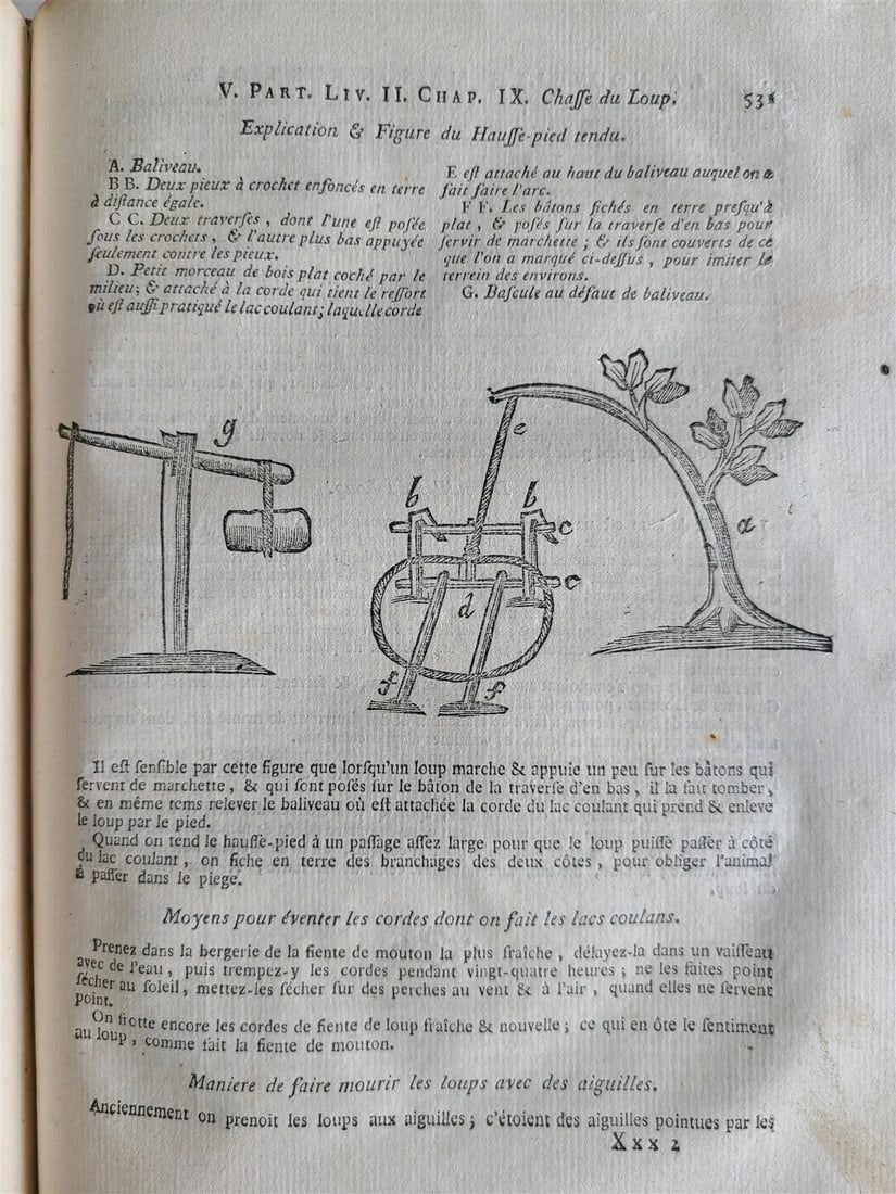 1777 2 VOLUMES antique ILLUSTRATED ANIMAL HUSBANDRY TOOLS PLANTING FORESTRY - 12